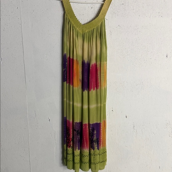 Vintage Green and Purple Maxi Dress, Free size - Picture 8 of 11